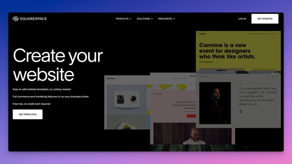 Squarespace forside