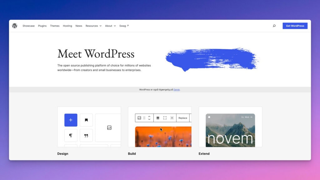 Wordpress forside