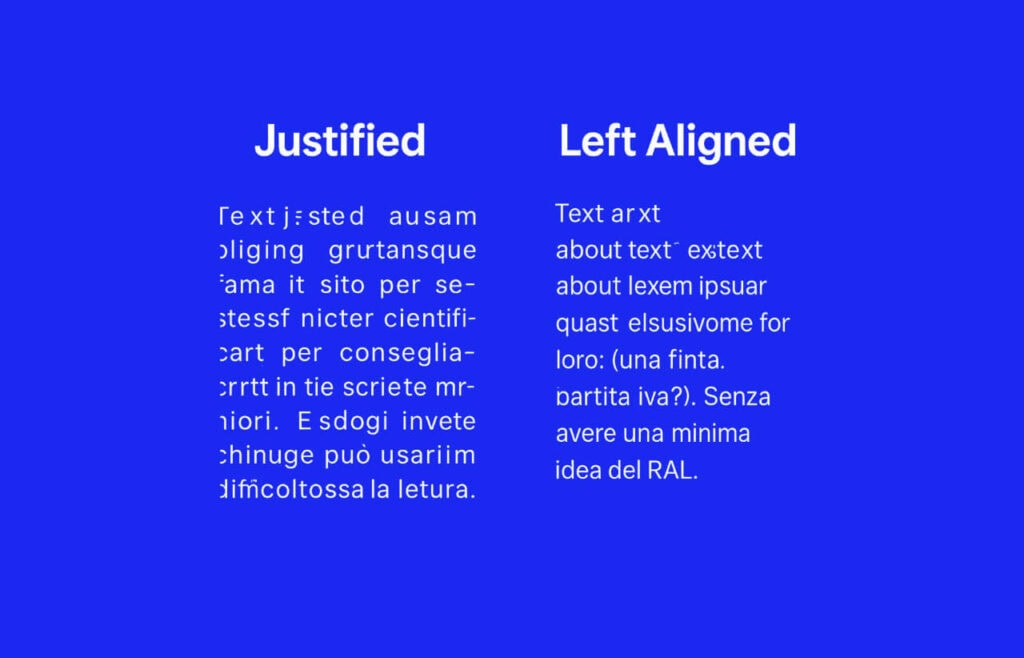 Perché il testo giustificato sul sito web è una cattiva idea