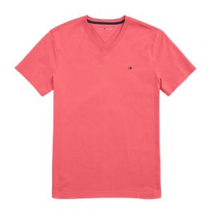 Camiseta Hombre Tommy Hilfiger con Cuello en V Rosada | Original Camiseta Hombre Tommy Hilfiger con Cuello en V Rosada | Original