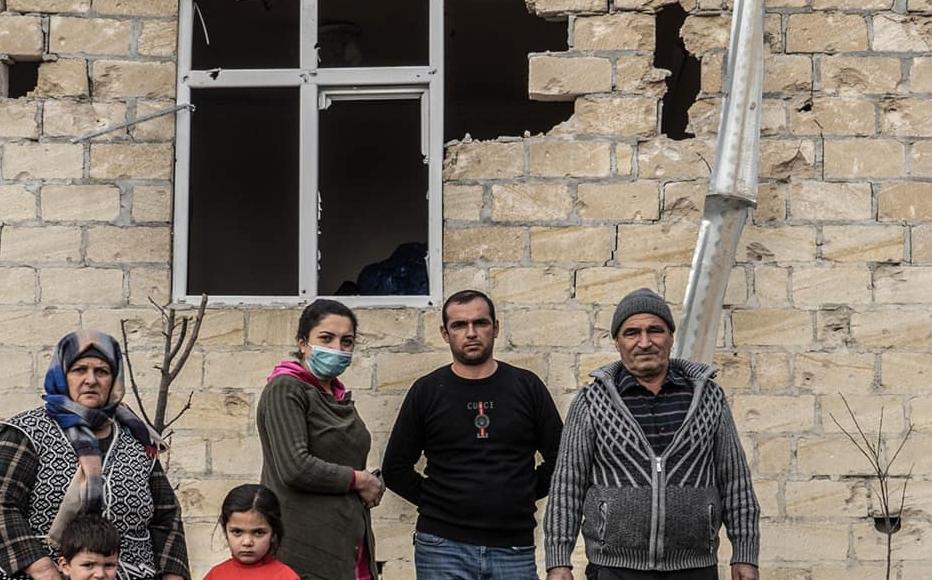 The Gasimovs’ house was hit twice, severely damaging the back and one side. The family worries how they will survive the winter there and has asked for government assistance to repair it before the cold weather starts. The Gasimovs’ house was hit twice, severely damaging the back and one side. The family worries how they will survive the winter there and has asked for government assistance to repair it before the cold weather starts.