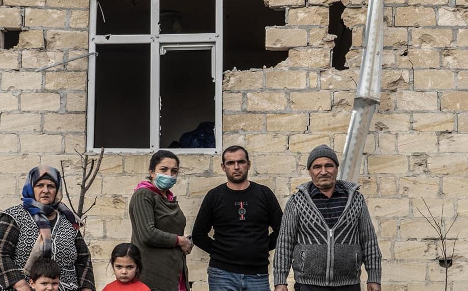 The Gasimovs’ house was hit twice, severely damaging the back and one side. The family worries how they will survive the winter there and has asked for government assistance to repair it before the cold weather starts.