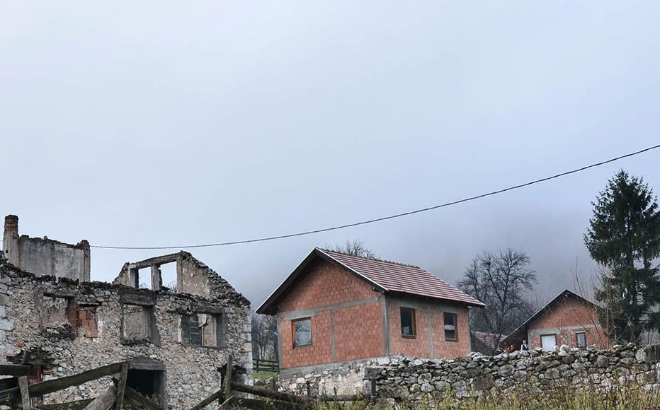 The damage dates from a June 1992 attack in which the local population fled or was killed.