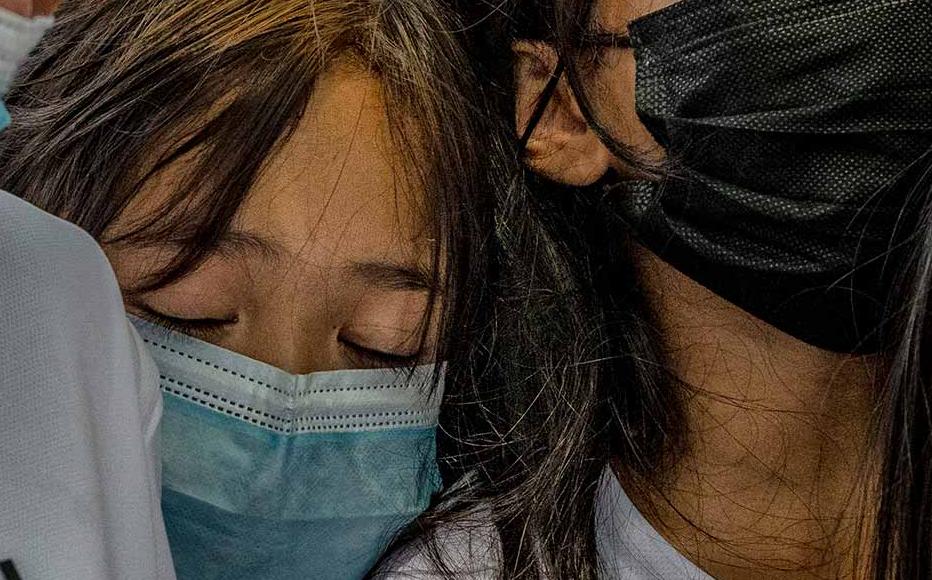 Relatives and friends mourn during the funeral of Lilibeth Valdez on June 4, 2021 in Quezon city, Metro Manila, Philippines. An off-duty police officer was seen pulling the hair of 52-year-old Lilibeth Valdez, shortly before shooting her dead, fuelling a new wave of outrage directed at the government and a police force that many say acts with impunity. The shooting is the latest in a series of killings involving the Philippine National Police, which is currently the focus of an international investigation.