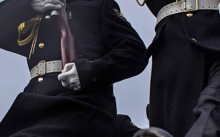 Soldiers march on the first anniversary of the signing of the decree on the annexation of the Crimea by the Russian Federation, on March 18, 2015 in Sevastopol, Crimea.