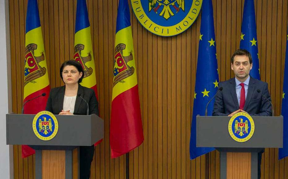 Press conference after Moldovan government emergency meeting regarding support for those fleeing conflict in neighbouring Ukraine, 24 February 2022.