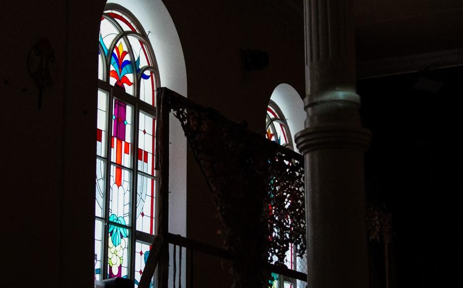 Stained glass decorate the windows in Odesa’s main Jewish community centre, Mygdal Jewish Centre. Stained glass decorate the windows in Odesa’s main Jewish community centre, Mygdal Jewish Centre.