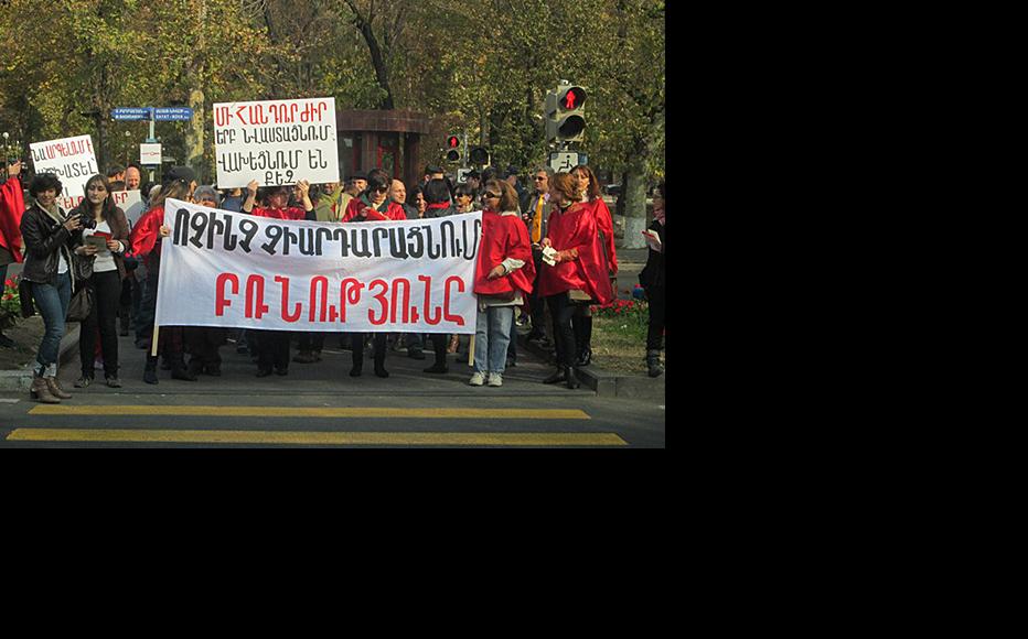 Protest against violence against women in Armenia. (Photo: Women&#039;s Resource Centre/Facebook)