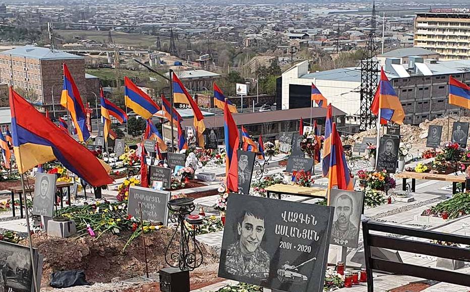 Since 1992, the Yerablur military cemetery, on a hilltop in the outskirts of Yerevan, has been the burial place of Armenian soldiers who died in the Nagorny Karabakh wars. Since 1992, the Yerablur military cemetery, on a hilltop in the outskirts of Yerevan, has been the burial place of Armenian soldiers who died in the Nagorny Karabakh wars.
