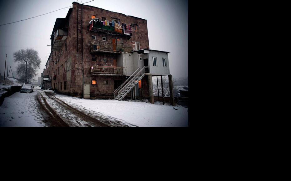 This hostel, where Gayane, her husband and eight children live, is typical of the substandard accommodation that many impoverished Armenians have to make do with. (Photo: Nazik Armenakyan)