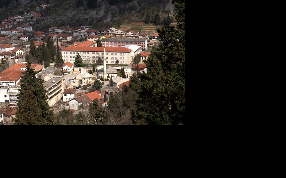 View of Stolac with the high school in the background. (Photo: IWPR)