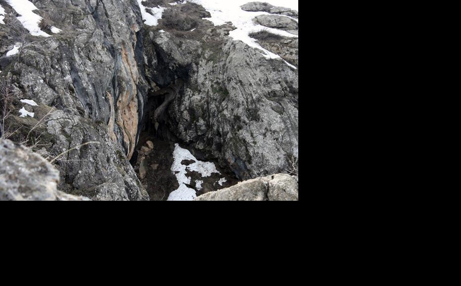 This cave was used as a hideout by Mullo Abdullo and his group. Police say they found a large stockpile of arms there. (Photo: Tajik interior ministry.)