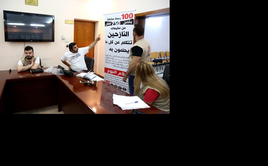 Preparations for the exhibition were held at the IWPR office in Baghdad. (Photo: IWPR)