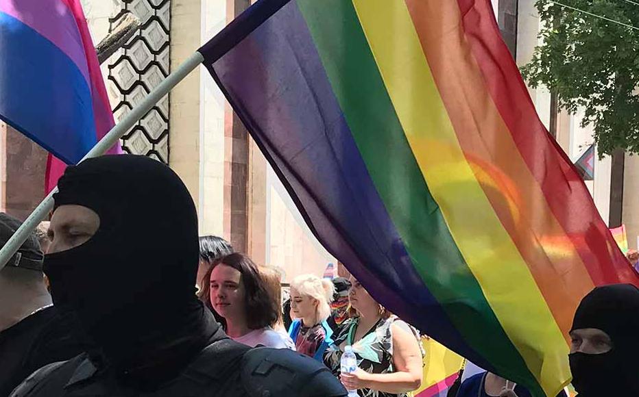 Moldova's largest Pride march took place on June 19 under heavy security. Police officers outnumbered participants by one to four. Moldova's largest Pride march took place on June 19 under heavy security. Police officers outnumbered participants by one to four.