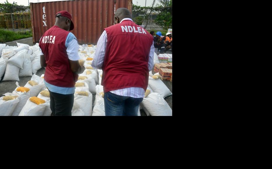 NDLEA workers discover 165kg of narcotics hidden in food supplies. (Photo: NDLEA Nigeria)