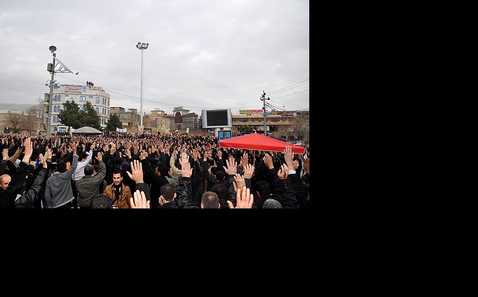 Protests on February 22 in the centre of Sulaimaniyah, which demonstrators have dubbed Freedom Square. (Photo: Ara Ibrahim)