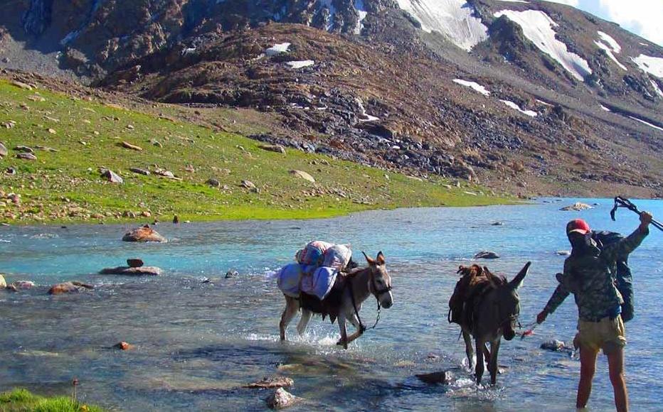 A lake in the scenic Pamir mountains.