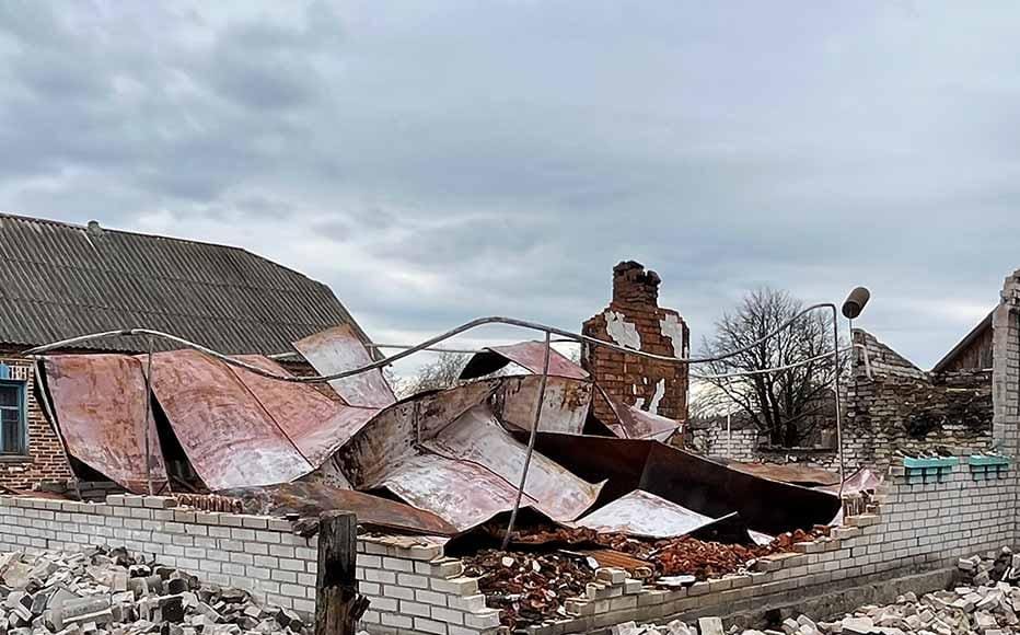 The ruins of Petro's house after it was hit by four rockets.