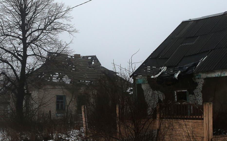 An abandoned house in the outskirts of Avdiivka, Donetsk region. Between January 29 and February 4 2017, the city was embroiled in heavy fighting, which left the city without electricity and heating for several days. (February 3, 2022)