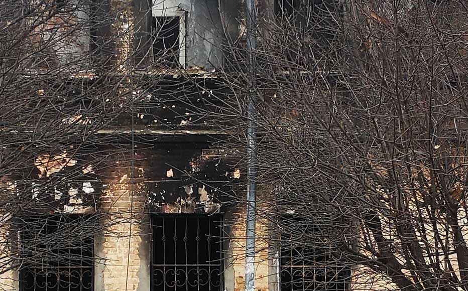 The destroyed polyclinic in Kupyansk, a town in the eastern region of Kharkhiv. It was occupied by the Russian forces in the early days of the war as the town serves as an important railway junction for Ukraine's east. Ukrainian Armed Forces regained control of the town on September 10, 2022.