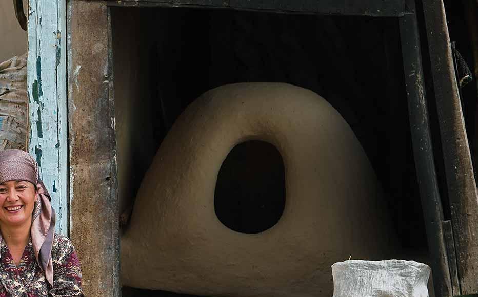 One of many local tandoors, the traditional oven made of clay used to baked non, Tajik bread. The village has two schools, a teahouse and a small market. A small museum displays traditional musical instruments and old photographs.