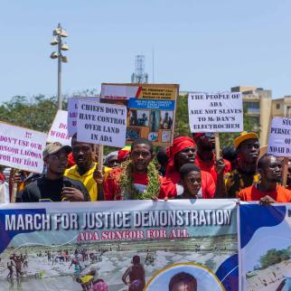 Protest by Ada youth in Accra.