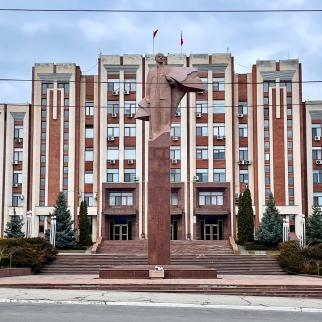 Parliament building in Tiraspol, the capital and largest city of Transnistria, a breakaway state within Moldova. Journalists in the autonomous region of Gaugazia and the breakaway territory of Transnistria face particular impediments to their work.
