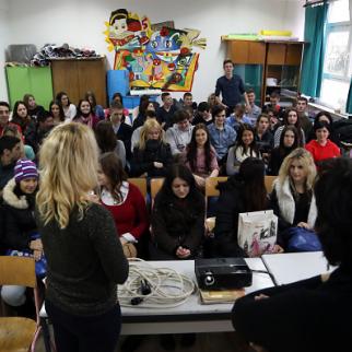 Students at the Catholic Gimnasium Sveti Franjo in Tuzla discussed reconciliation. (Photo: Maja Nikolic)