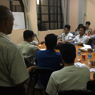 Training session for media monitors in Yangon. (Photo: Alan Davis)