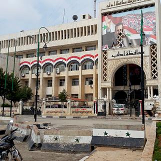 Idlib province police headquarters after the opposition took control of it. (Photo: Obada al-Ansari)