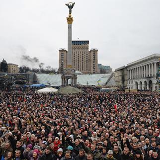 Anti-government demonstrators in Independence square February 22, 2014 in Kiev, Ukraine. (Photo: Jeff J Mitchell/Getty)