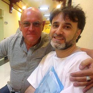 Umarali Quvvvatov (right) with his lawyer Nikolai NIkolaev in Dubai. (Photo courtesy of N. Nikolaev)