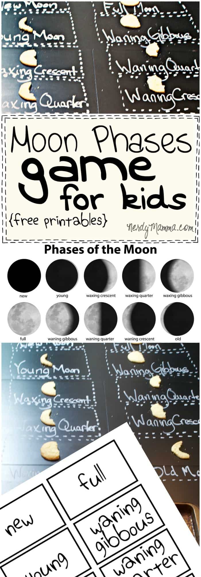 Moon Phases Game for Kids {STEM Rocks!} Nerdy Mamma