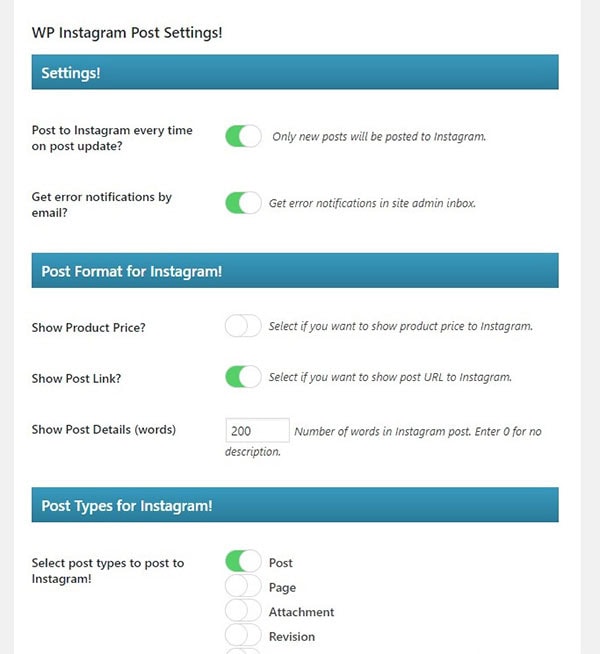 How To Automatically Post From Wordpress To Instagram Publish Posts Custom Post Types Woocommerce Products