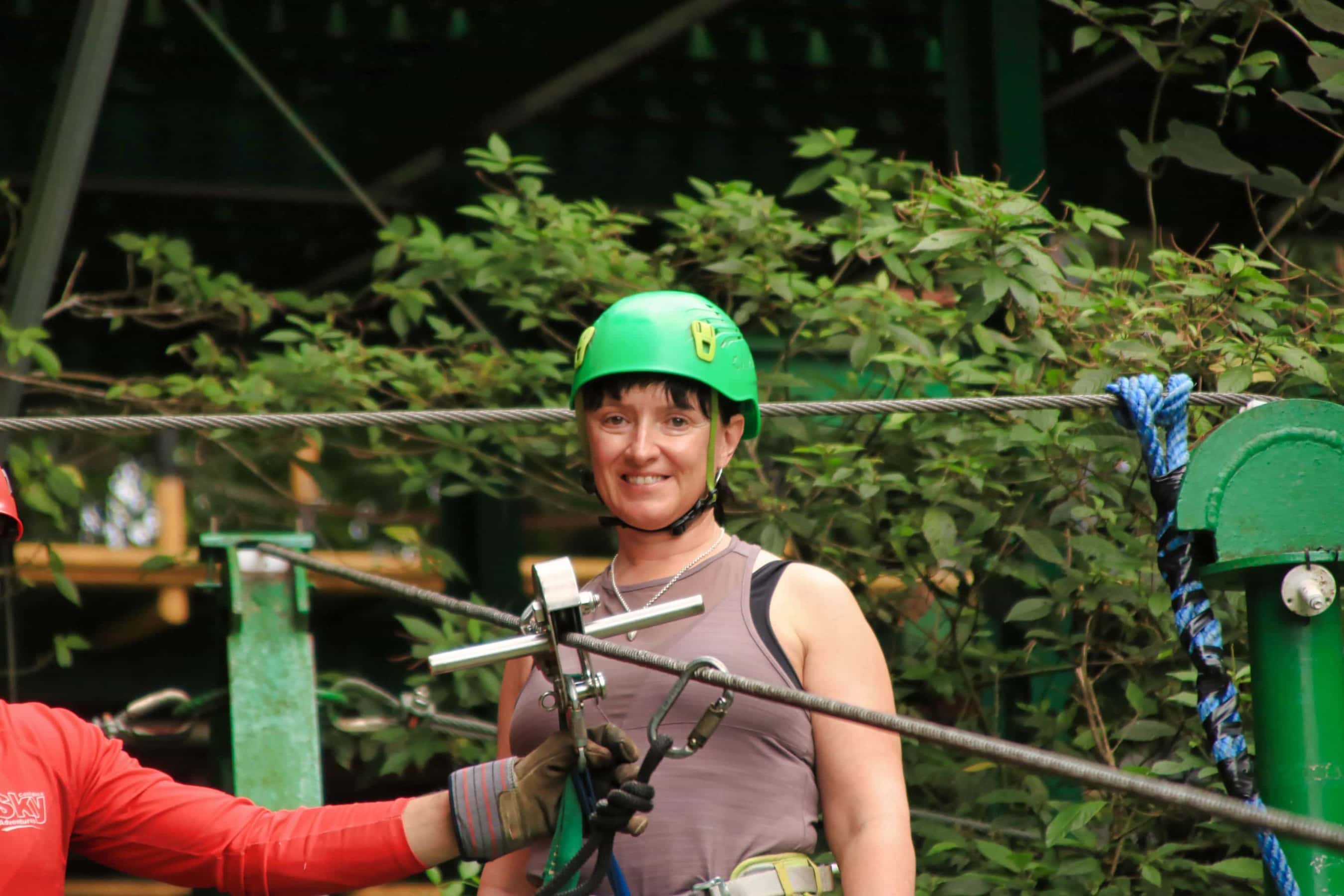 kurz vor dem «Abflug» auf der ersten Zipline