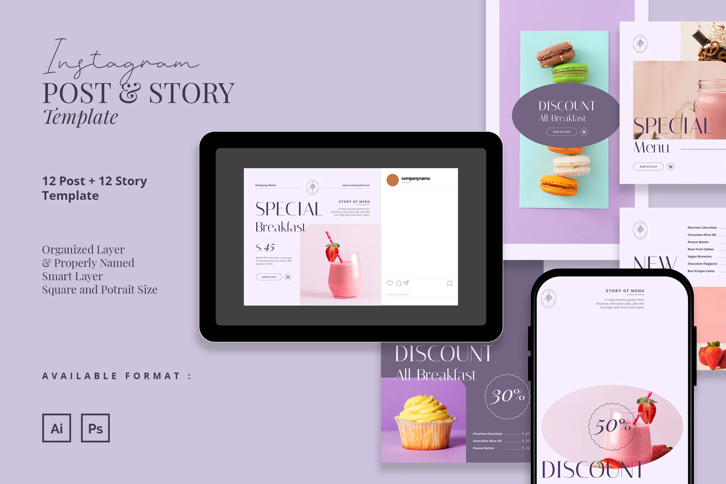 Soft Touch Dessert Shop Instagram Template