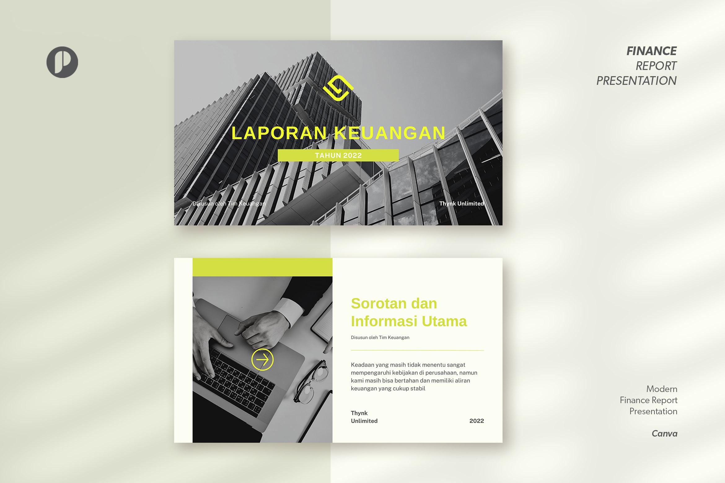 Lemonade Grayscale Modern Financial Report Presentation