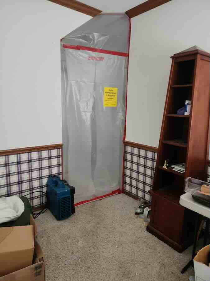 Mold remediation work in a North Texas property