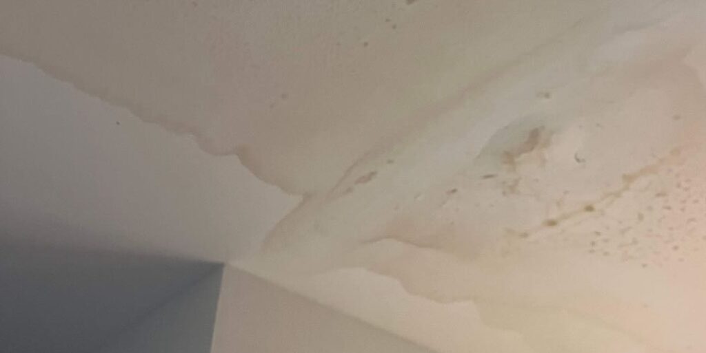 Water-damaged ceiling in a Bonham, TX home