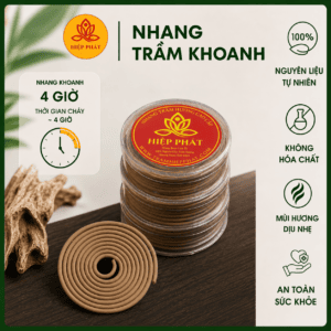 Nhang Trầm Khoanh 4h Thơm Hộp 30 Vòng.