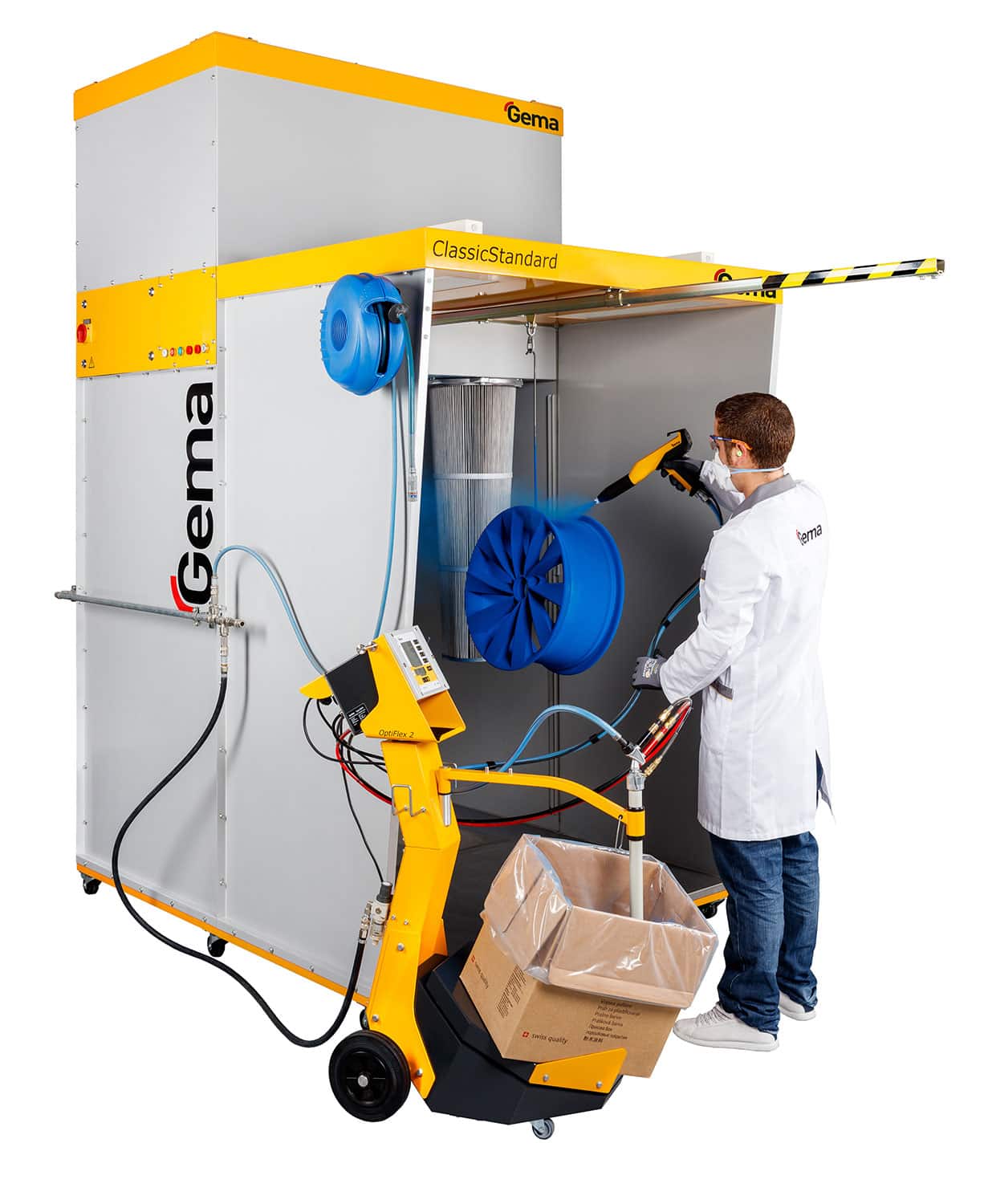 Cabine manuelle de poudrage avec pistolet Optiflex PRO B
