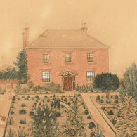 Drawing of grand home at Evandale, Tasmania