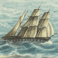 Painting of Calcutta on her voyage to Hobart Town 1840