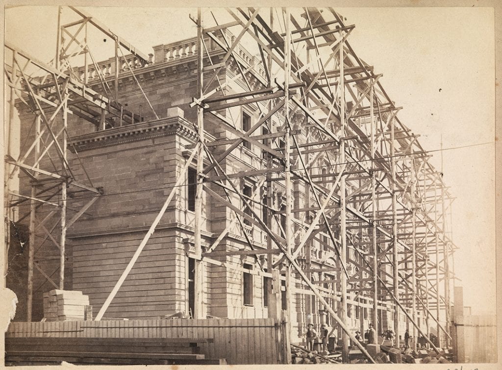 Photograph - Government Executive Council offices - construction works between 1884 and 1888 (facing Franklin Square)