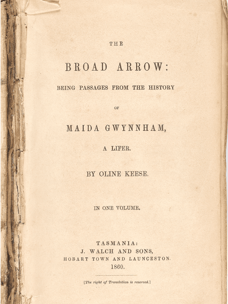 Title page of Caroline Leakey’s novel The Broad Arrow, 1860