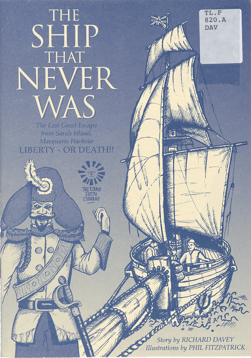 Cover of Richard Davey’s story The ship that never was, 2003. Features a sailor standing at the front end of a ship.