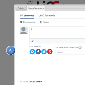 A window with the "user comments" Tab selected"