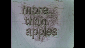 a still taken from Film – More Than Apples. The words "More than apples"