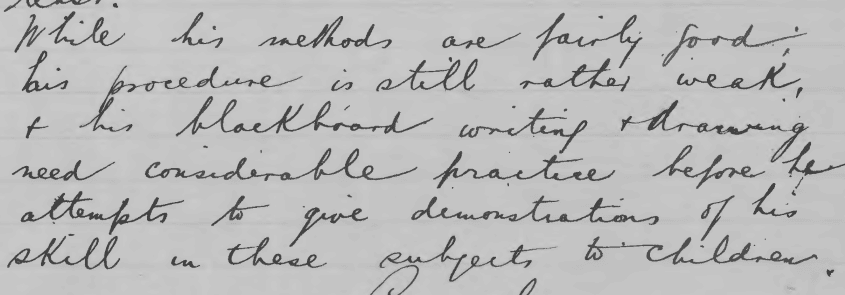 An excerpt of a handwritten letter from George hunt to Director of Education. text illegible