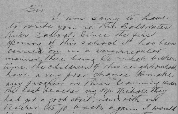 An excerpt of a handwritten letter from Mrs R. J. Stacey to Director of Education. text illegible
